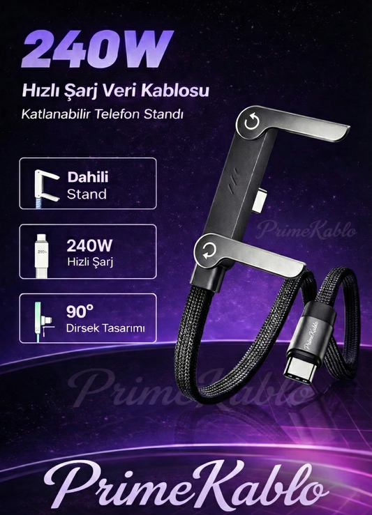 PrimeKablo Standlı Şarj Kablosu
